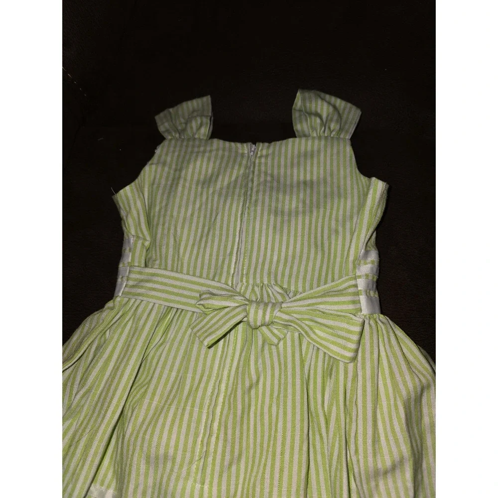 Bonnie jean green striped spring Easter dress‎ size 10